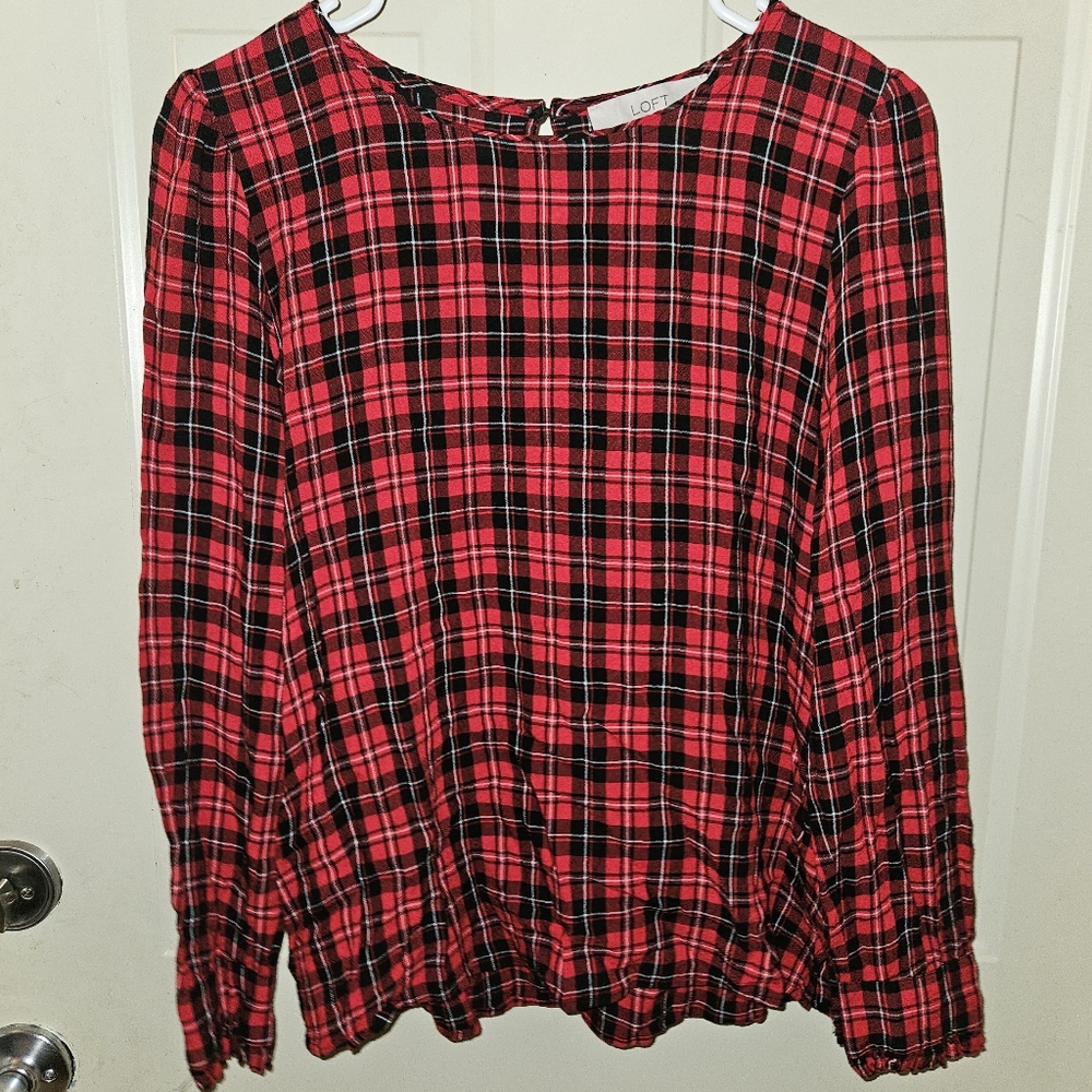 LOFT Buffalo Plaid Blouse